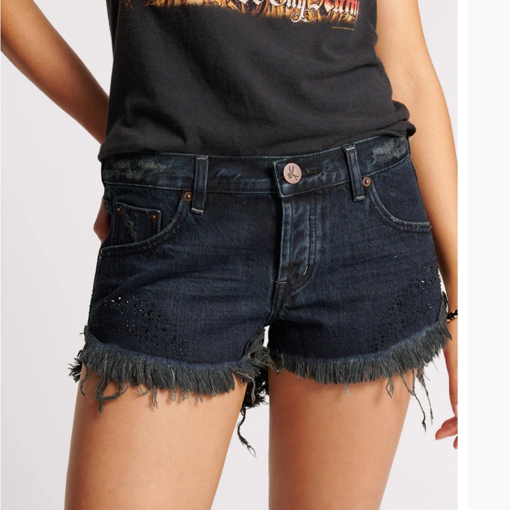 One Teaspoon Stoned Dukes Shorts in Fox Black